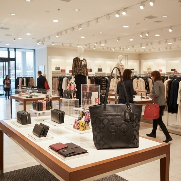 Coach Julia Opt Black Leather and Canvas Signature Tote - Picture 2 of 11